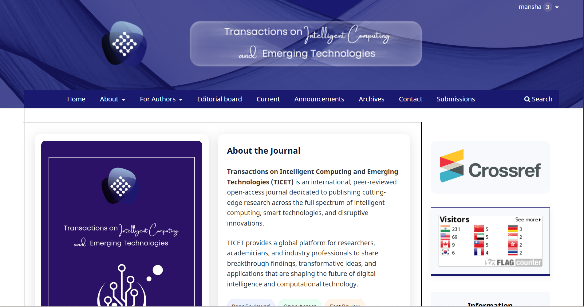 Transactions on Intelligent Computing and Emerging Technologies